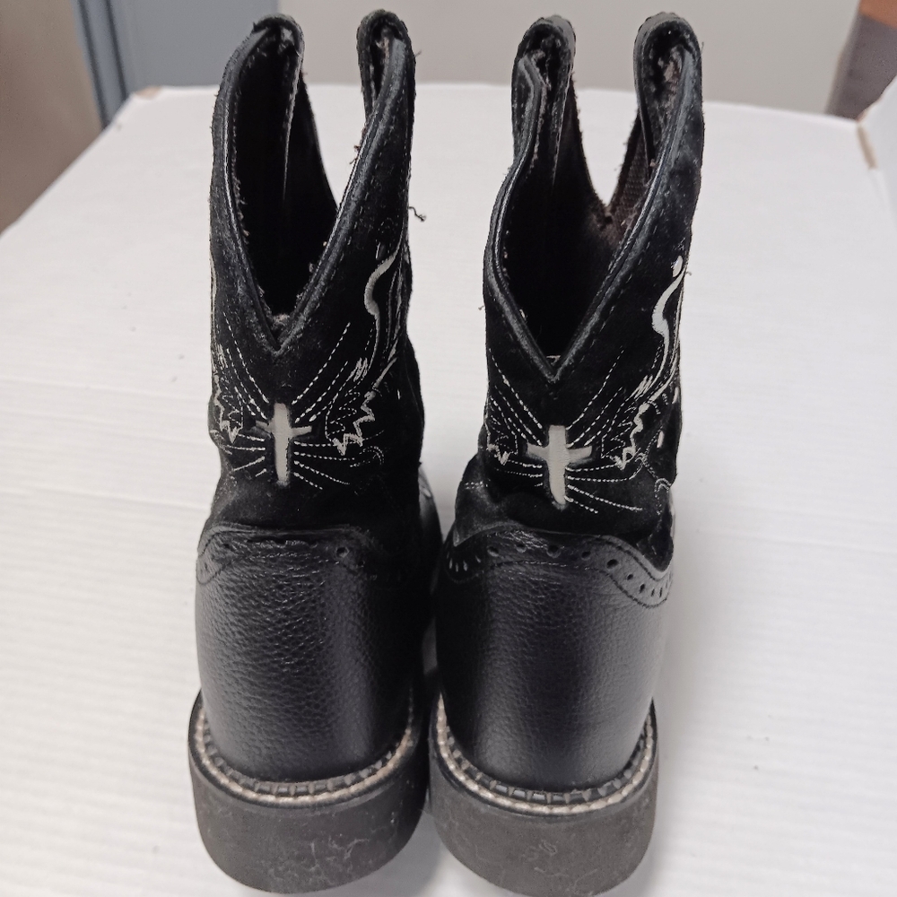 JUSTIN GYPSY Mandra black leather women's boots, 8B - Picture 4 of 16